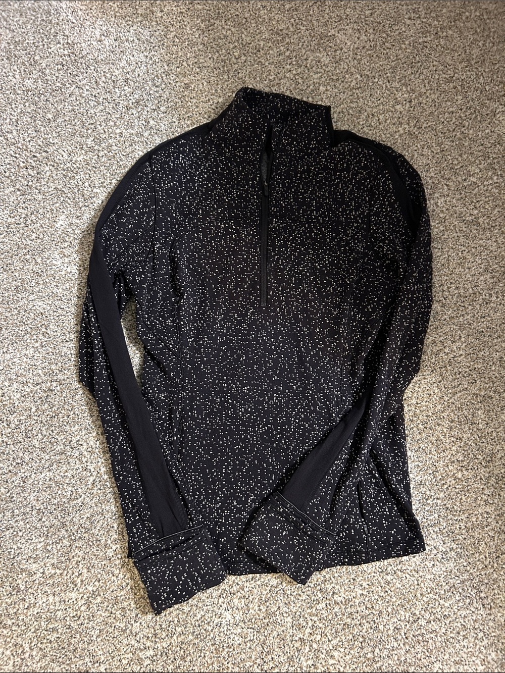 lululemon athletica Black Speckled Quarter-Zip Long Sleeve Top